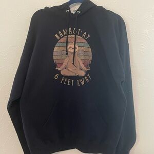 Jerzees Black Hoodie with Sloth Graphic